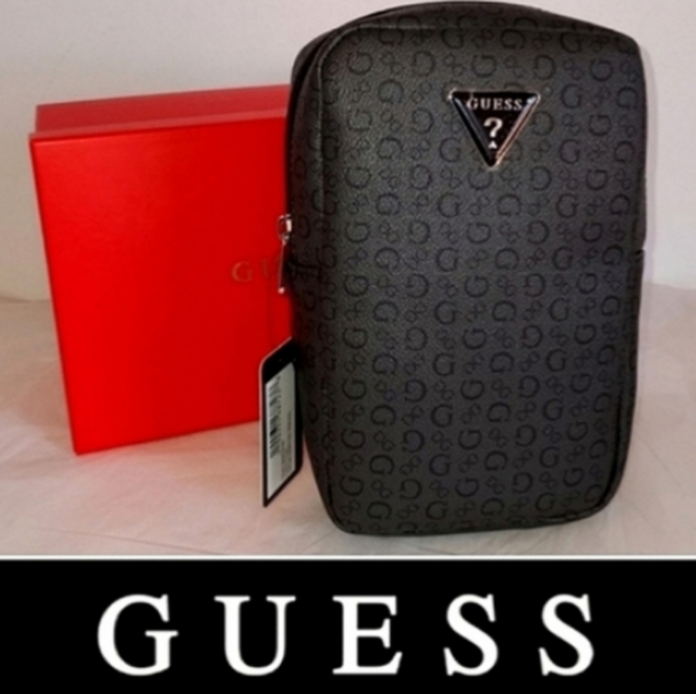 GUESS Black Crossbody Phone Bag with Signature Logo